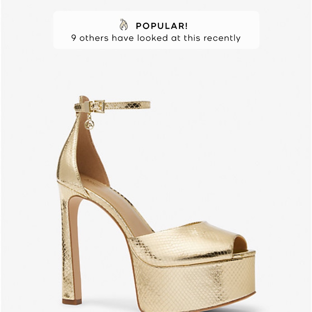 Michael Kors Shimmering Gold Platform Heels